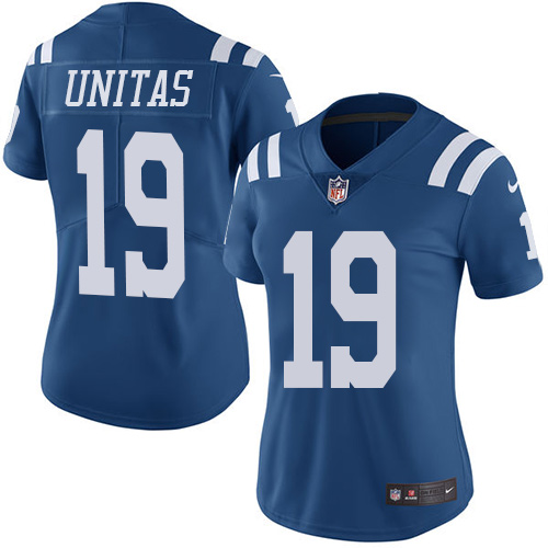 Indianapolis Colts #19 Limited Johnny Unitas Royal Blue Nike NFL Women JerseyVapor Untouchable jerseys
